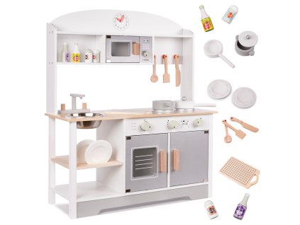 Detská drevená kuchynka MDF MODERN CLASSIC+ príslušenstvo