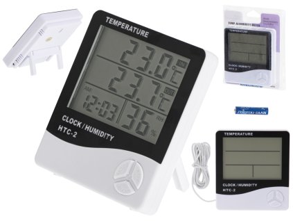 Vlhkomer Teplomer Hodiny Merač vlhkosti HTC-2