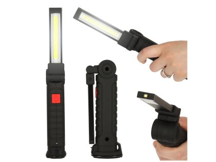 Dielenská baterka USB COB magnet dobíjateľná 1200 mAh 200 lm