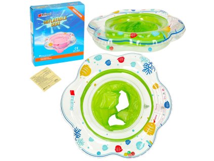 Nafukovacie koleso so sedadlom pre deti zelené