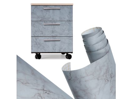 Samolepiaca fólia v rolke tapety dýha sivá mramor 1,22x50m