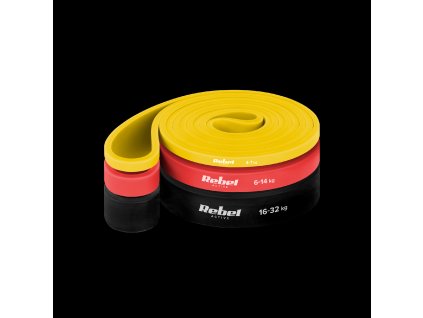 Gumy na cvičenie - Power Band PLs-1, 4-32 kg, 3 gumy, REBEL ACTIVE