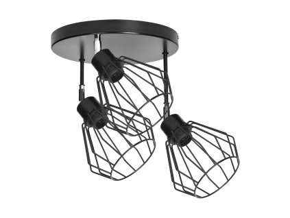 Čierne pohyblivé stropné svietidlo 3x60W E27