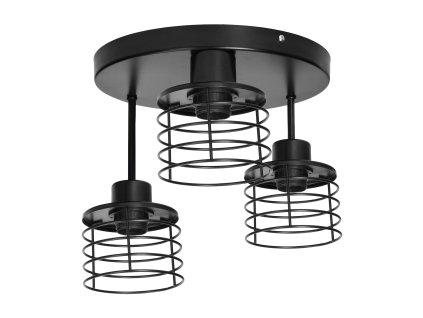 Čierne nástenné/stropné svietidlo 3x60W E27