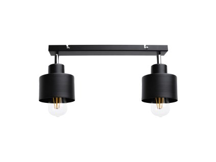 Čierne dizajnové nástenné/stropné svietidlo 2x60W