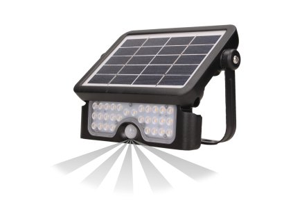 Solárny LED reflektor 5W so senzorom, 500lm, IP65