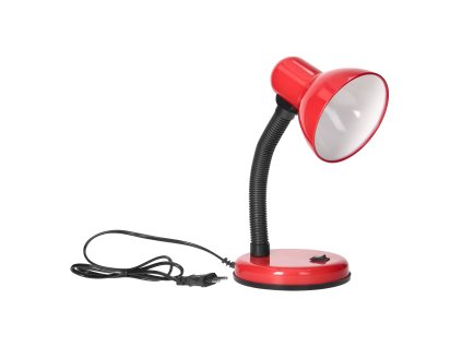 Červená stolná lampa 40W E27 oceľ plast