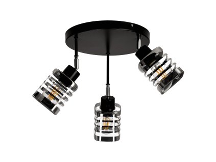 Čierne nástenné/stropné svietidlo 3x60W Siena