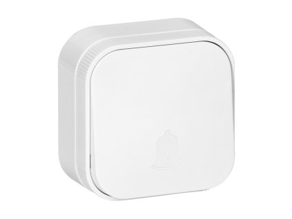 Biely povrchový zvončekový spínač IP20