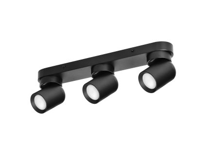 Čierny stropný reflektor 3xGU10 IP20