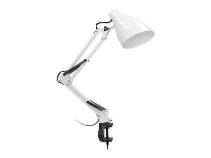 Stolná lampa 60W E27 oceľ biela