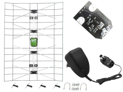 Vonkajšia anténa s čiernym dizajnom a zosilňovačom