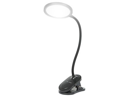 LED stolná lampa s klipom, čierna