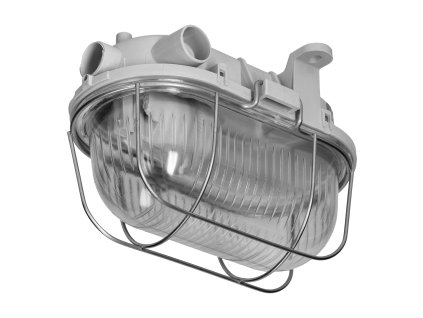 Sivá vonkajšia lampa E27 40W IP44 IK10 OVAL