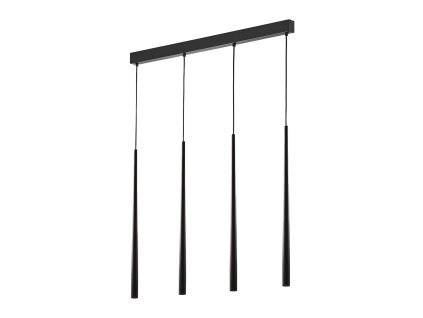 Závesná lampa s 4 objímkami G9, čierna