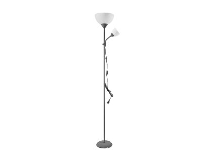 Sivá stojacia lampa 175 cm dvojpäticová