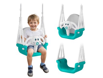 Vedierková hojdačka Sloník 3v1 Ricokids tyrkysová