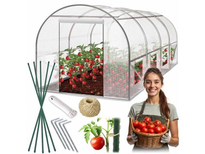 Záhradný tunel 2,5 x 4 m (10 m2) biely Plonos