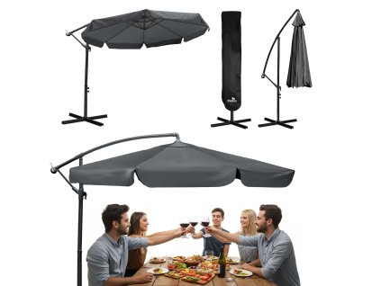 Skladací záhradný dáždnik 8-segmentový 350 cm s obalom Plonos PL-881