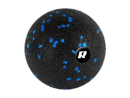 Masážna loptička 8 cm, farba čierno-modrá, materiál EPP, REBEL ACTIVE