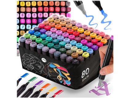 Alkoholové značkovače s taškou 80 ks Nukido NK-912