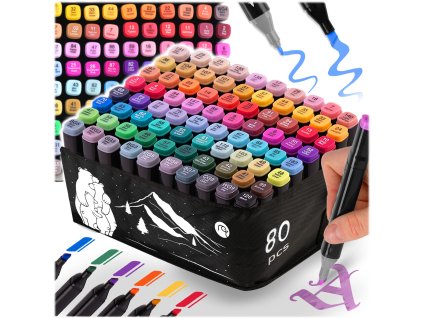 Alkoholové fixky s taškou 80 ks Nukido NK-912