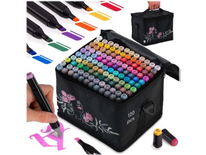 Alkoholové markery s taškou 120 ks Nukido NK-913