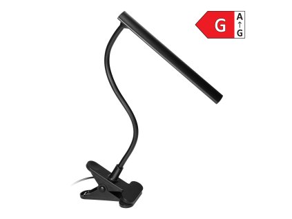 LED stolná lampa s klipom, 5W, 4000K, čierna