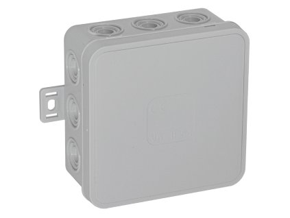 Rozvodná skrinka IP54 sivá 85x85mm, 12 vstupov