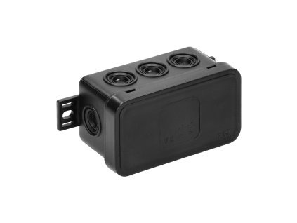 Čierna vodotesná rozvodná skrinka IP54 80x45x41mm