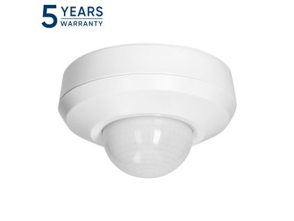 Stropný PIR senzor pohybu 360°, IP44, 2000W, biely