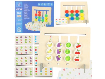 Zabawka edukacyjna drewniana dopasuj kolory owoce montessori 144672