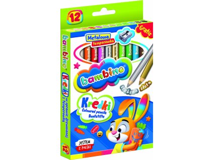 BAMBINO Ceruzky v drevenom rámčeku 12 farieb + orezávátko
