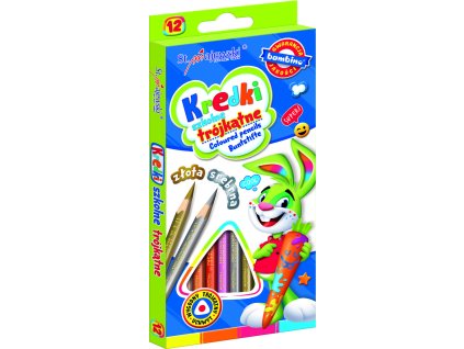 BAMBINO Kredki szkolne trojkatne 12 kolorow 99489%281%29