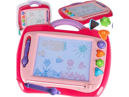 Tablica magnetyczna tablet do rysowania znikopis stempelki rozowy XL 176767