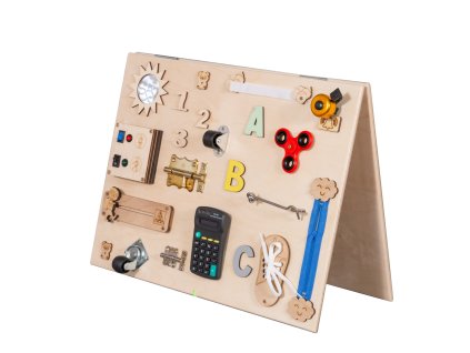 Drevená senzorická manipulačná doska obojstranná prírodná