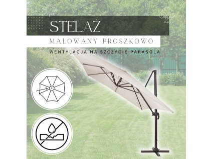 GU0051 ZÁHRADNÝ SLNEČNÍK 300 X 300 CM