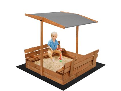 SBX120RSET DREVENÉ PIESKOVISKO 120X120 IMPREGNOVANÉ S STRIEŠKOU