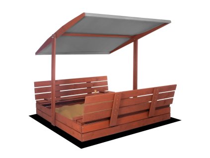 166407 sbp140rset03 piaskownica drewniana premium 140 x 140 cm zestaw z daszkiem M0