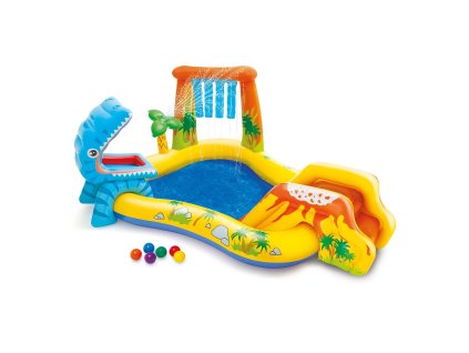 Hracie ihrisko Dinosaury so šmykľavkou 249 x 191 x 109 cm INTEX 57444