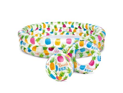 Súprava: nafukovací bazén 132 x 28 cm + lopta a kruh INTEX 59469