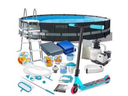 Záhradný bazén s konštrukciou 610x122cm 20v1 INTEX 26334 + kolobežka ZADARMO