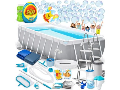 Záhradný bazén s rámom 488 x 244 x 107 cm 21v1 INTEX 26792 + stroj na bubliny ZADARMO