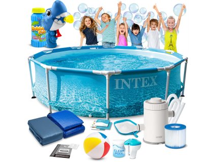 Bazén s rámom 305x76 cm 16v1 INTEX 28208 + strojček na bubliny ZADARMO