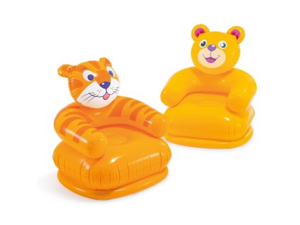 Nafukovacie kreslo pre dieťa Veselé Zvieratá 65 x 64 cm Intex 68556 medveď