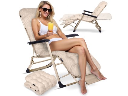 Skladacie záhradné lehátko s vankúšom Sofotel ChillWell béžová