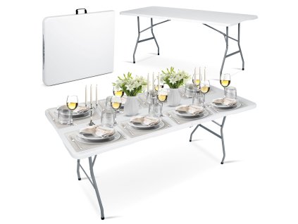 Skladací záhradný stôl 180 cm Plonos biely