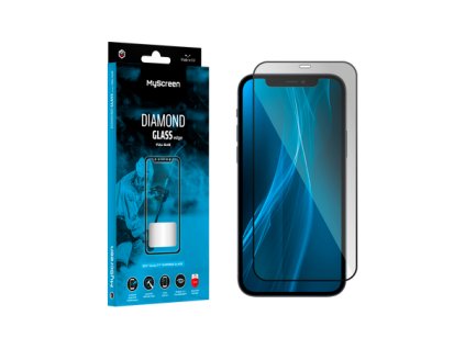 Ochranné sklo MyScreen DIAMOND GLASS LITE edge FULL GLUE čierne Apple iPhone 12 Pro Max 6.7"