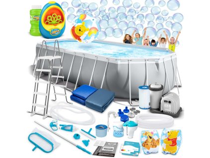 Záhradný bazén s rámom 610 x 305 x 122 cm 21v1 INTEX 26798 + stroj na bubliny ZADARMO