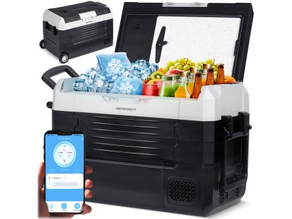 Turistická kompresorová chladnička Icemax 400 Berdsen 40 litrov - čierno-sivá
